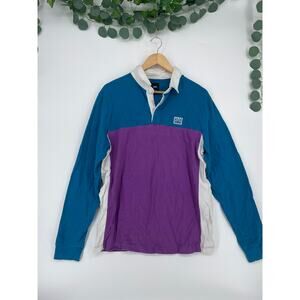 Vans Hi Point Color Block Long Sleeve Polo Streetwear Vintage Style M
